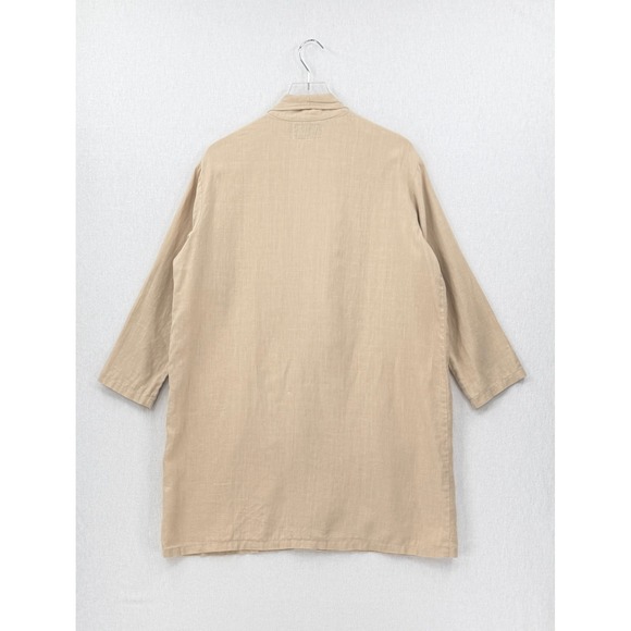 IT IS WELL LA Linen Duster Cardigan Women Small Tan Open Casual Jacket Lagenlook - Picture 5 of 15